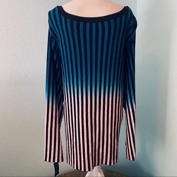 INC International Concepts Blue Ombre Long sleeve - Picture 4 of 7